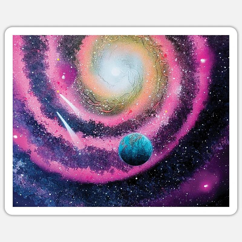 Pink Galaxy - Sticker size S (10 x 10 cm) - white matte