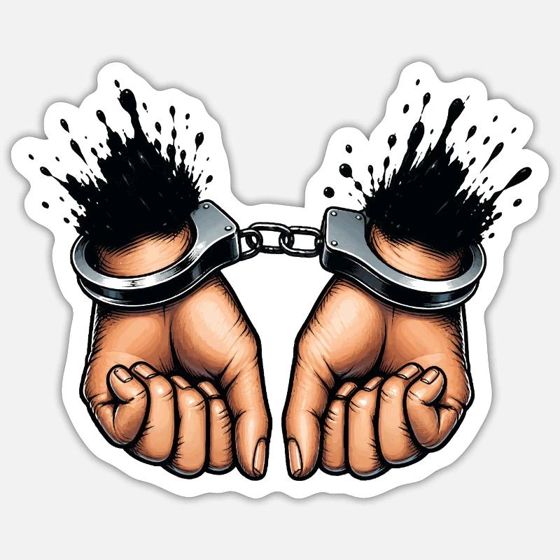 Bound Hands Rebellion Design - Sticker size S (10 x 10 cm) - white matte