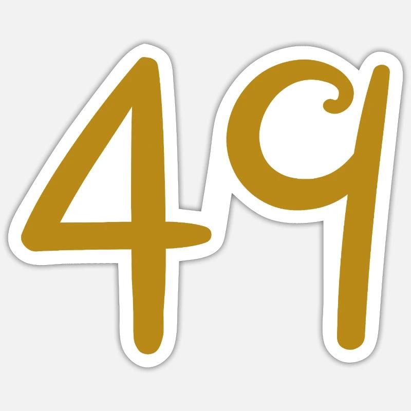49 - Sticker Größe S (10 x 10 cm) - Mattweiß