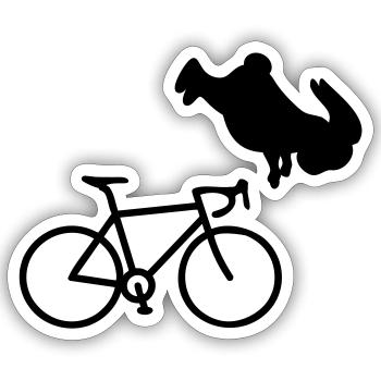 Bicycle Cycling Bunny - Sticker taille S (10 x 10 cm) - blanc mat - Devant