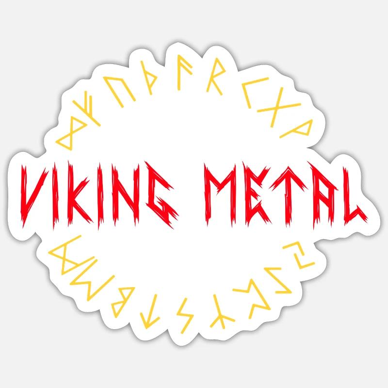 Wikinger Viking Metal - Sticker taille S (10 x 10 cm) - blanc mat