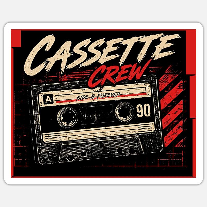 Cassette_Crew_ _Side_B_Vorever - Sticker size S (10 x 10 cm) - white matte
