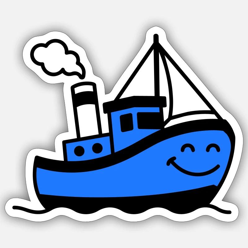 Schiffskinder - Sticker Größe S (10 x 10 cm) - Mattweiß