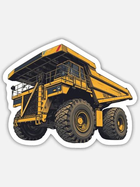 Muldenkipper – Heavy Equipment - Sticker Größe S (10 x 10 cm) - Mattweiß