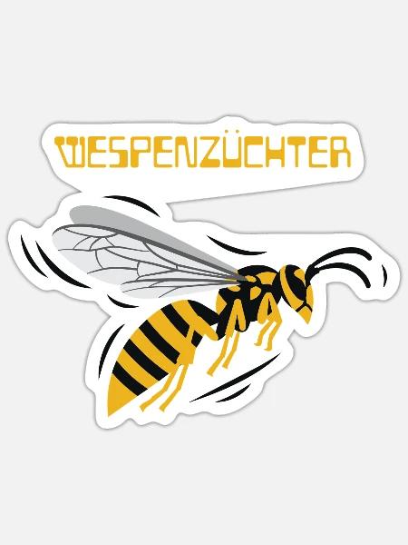 Wespenzüchter Logo - Sticker Größe S (10 x 10 cm) - Mattweiß