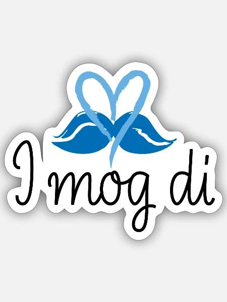 I mog di - Sticker Größe S (10 x 10 cm) - Mattweiß
