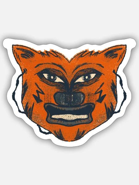 Wütende Katzenmaske Design - Sticker Größe S (10 x 10 cm) - Mattweiß