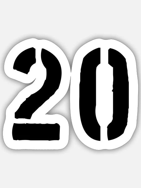20 - Sticker Größe S (10 x 10 cm) - Mattweiß