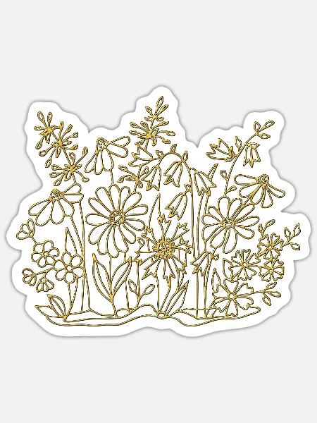 Blumen - Sticker Größe S (10 x 10 cm) - Mattweiß