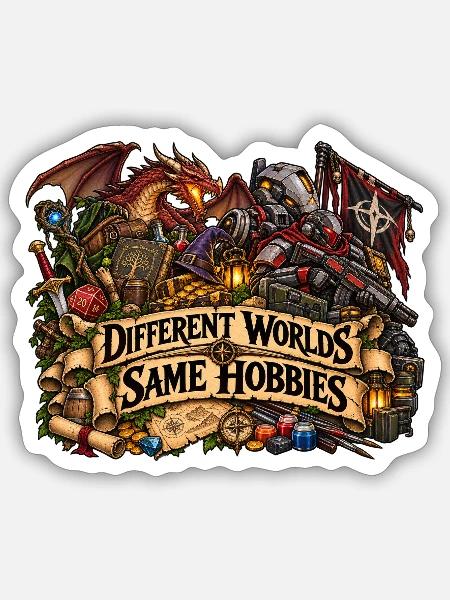 Verschiedene Welten Gleiche Hobbys - Sticker Größe S (10 x 10 cm) - Mattweiß