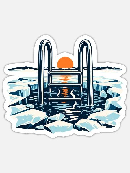 Einstieg ins Eis - Sticker Größe S (10 x 10 cm) - Mattweiß