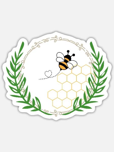 Bee - Sticker Größe S (10 x 10 cm) - Mattweiß