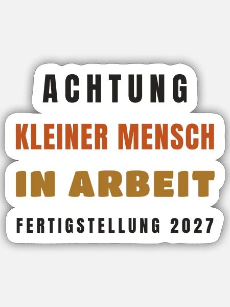 Schwanger 2027 Kleiner Mensch in Arbeit - Sticker Größe S (10 x 10 cm) - Mattweiß