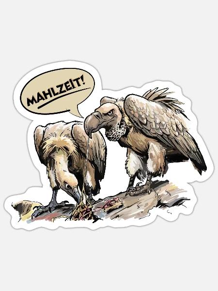 Mahlzeit Geierduo - Sticker Größe S (10 x 10 cm) - Mattweiß