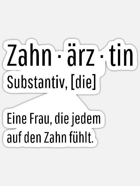 Zahnärztin Substantiv Definition Geschenk - Sticker Größe S (10 x 10 cm) - Mattweiß