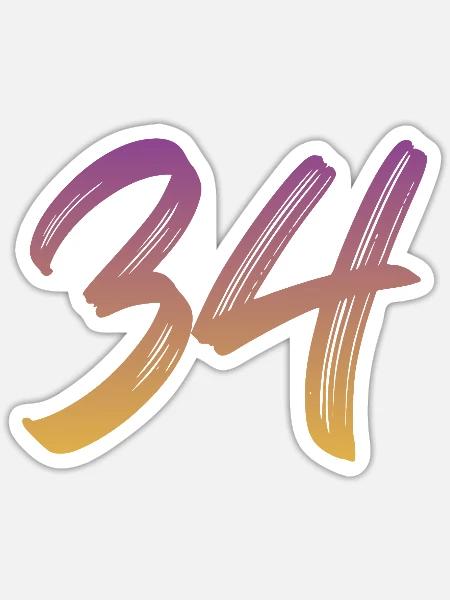 34 - Sticker Größe S (10 x 10 cm) - Mattweiß