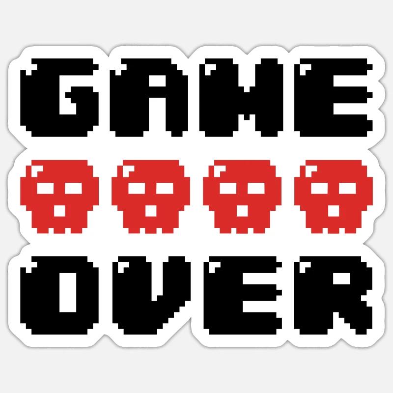 game over - Sticker size S (10 x 10 cm) - white matte