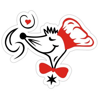 Le chef étoilé - Sticker taille S (10 x 10 cm) - blanc mat - Devant