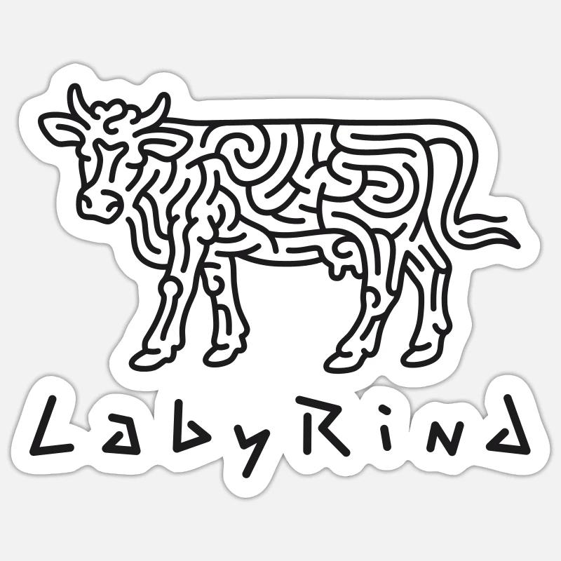 LabyRind - Sticker Größe S (10 x 10 cm) - Mattweiß