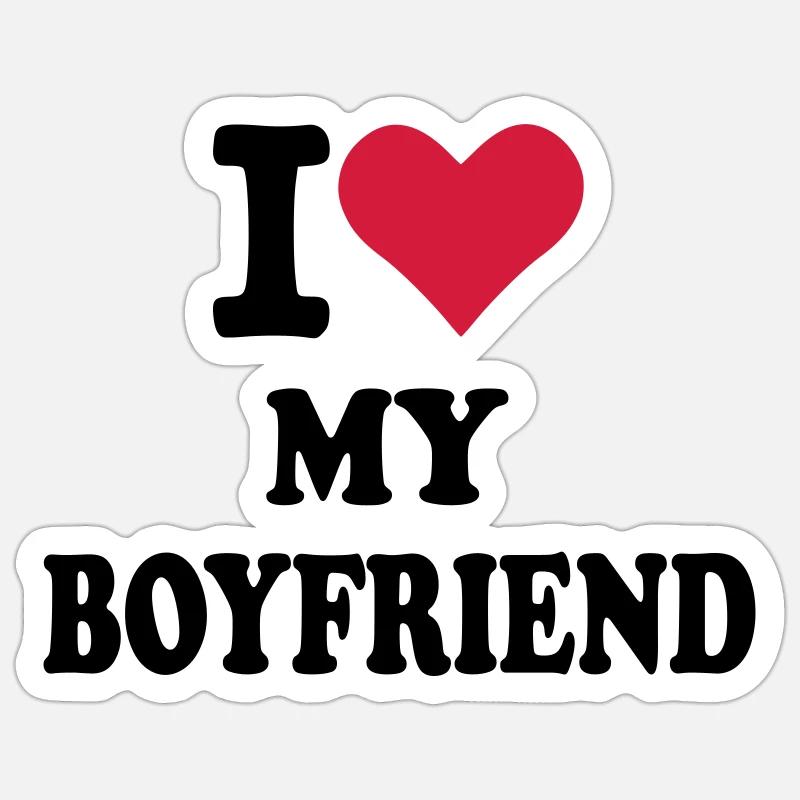 Boyfriend - Sticker taille S (10 x 10 cm) - blanc mat