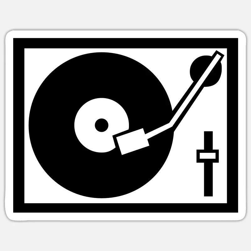 DJ - Sticker Größe S (10 x 10 cm) - Mattweiß