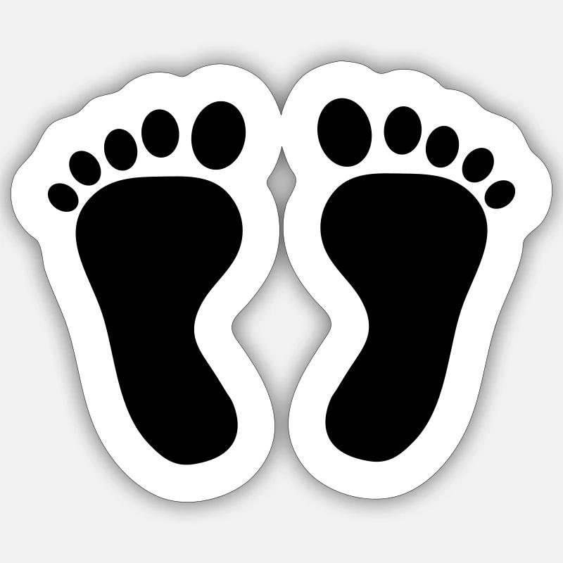 Baby Inside foot - Sticker taille S (10 x 10 cm) - blanc mat