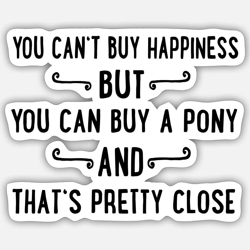 Pony - Sticker Größe S (10 x 10 cm) - Mattweiß