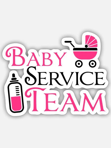 Baby Service Team - Sticker Größe S (10 x 10 cm) - Mattweiß