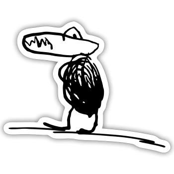 Kinderzeichnung T-Rex - Sticker Größe S (10 x 10 cm) - Mattweiß - Vorne