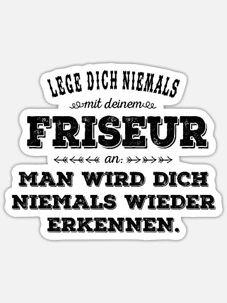 Friseur - Black - Sticker Größe S (10 x 10 cm) - Mattweiß