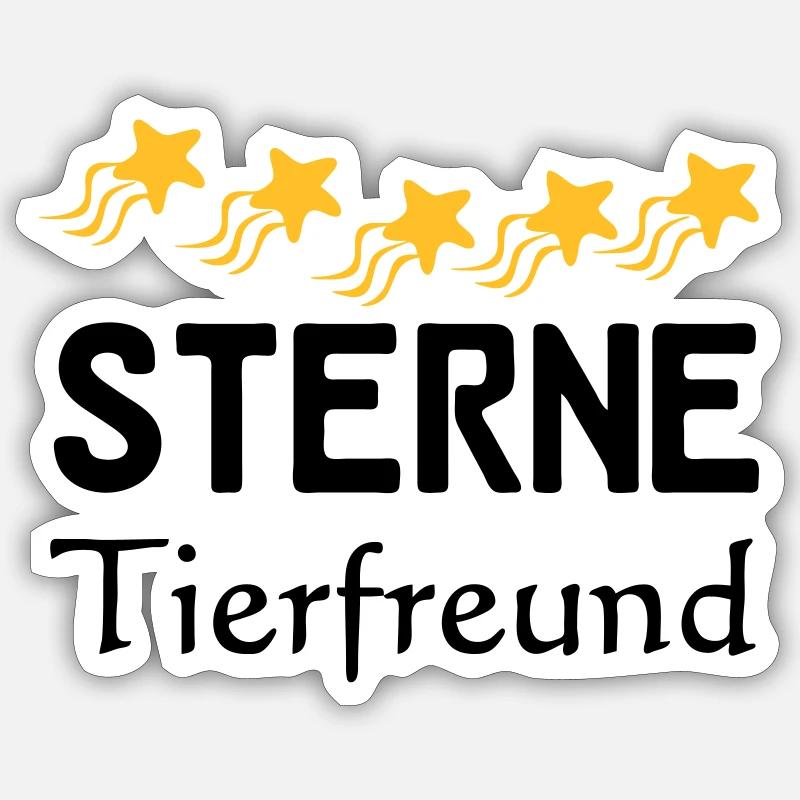 Sterne Tierfreund Geschenk - Sticker Größe S (10 x 10 cm) - Mattweiß