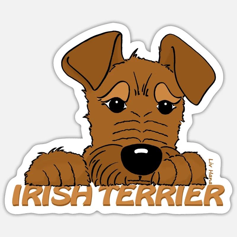 Irish Terrier Kopf - Sticker Größe S (10 x 10 cm) - Mattweiß