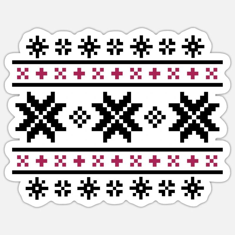 Norwegian pattern (winter) 02.1 Sticker size S (10 x 10 cm)
