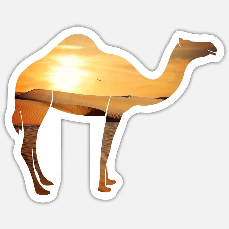 Kamel - Sticker Größe S (10 x 10 cm) - Mattweiß