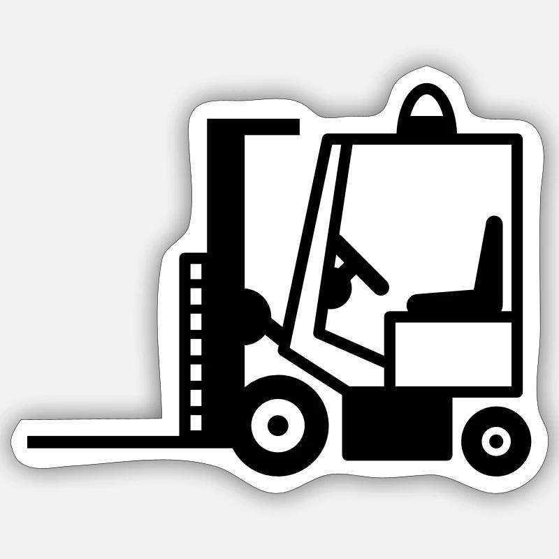 Forklift - Sticker size S (10 x 10 cm) - white matte