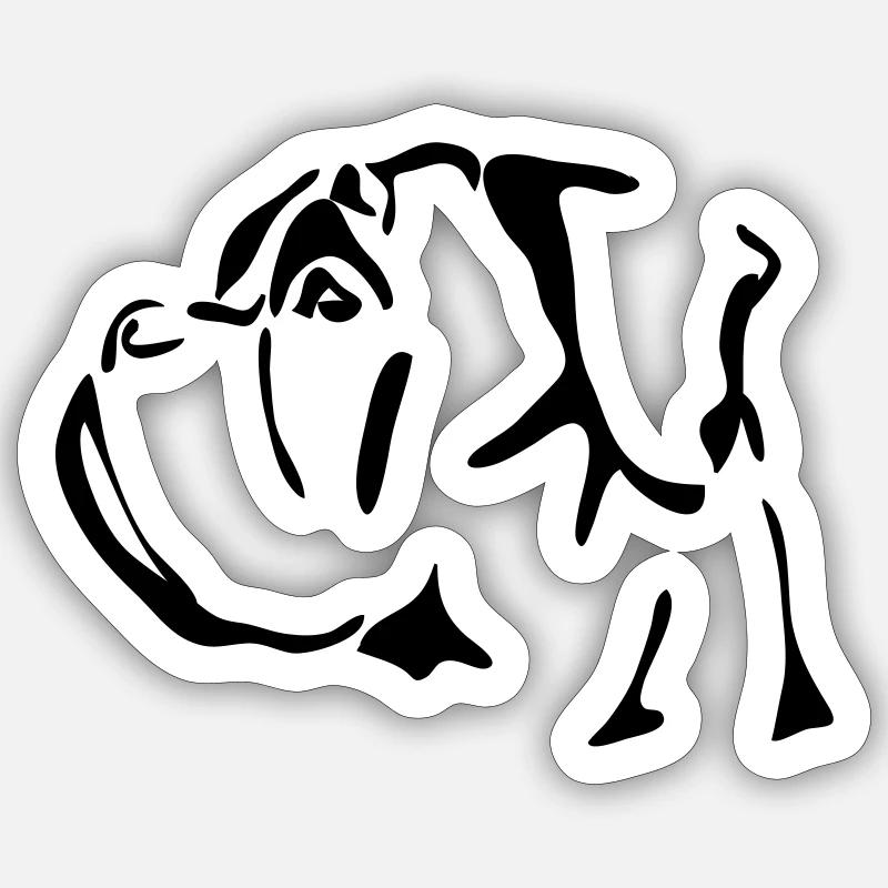 Deutscher Boxer Hunde Hund Wilsigns - Sticker Größe S (10 x 10 cm) - Mattweiß