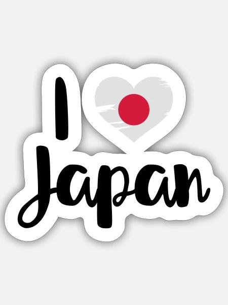 I love Japan - Sticker Größe S (10 x 10 cm) - Mattweiß