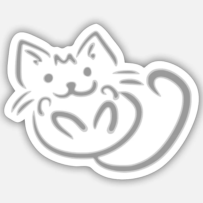 cat - Sticker size S (10 x 10 cm) - white matte