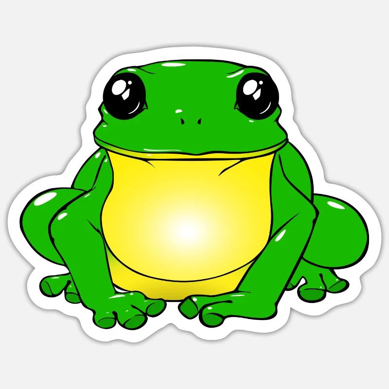 Frosch - Sticker Größe S (10 x 10 cm) - Mattweiß