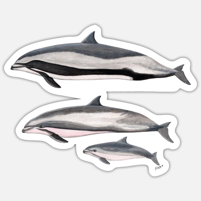 Frasers Delphin - Frasers Dolphin - Dauphin Sticker Größe S (10 x 10 cm)