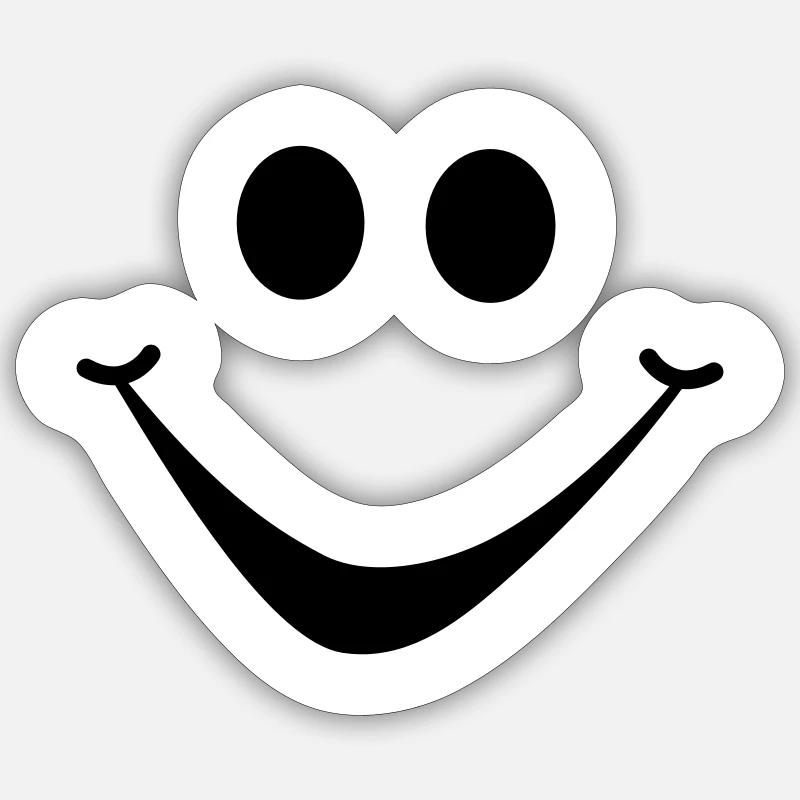 smiley1 - Sticker taille S (10 x 10 cm) - blanc mat