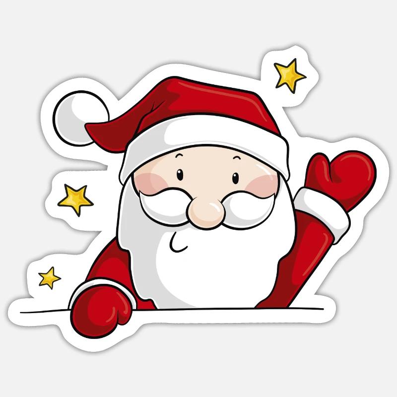 Comic Weihnachtsmann Sticker Größe S (10 x 10 cm)