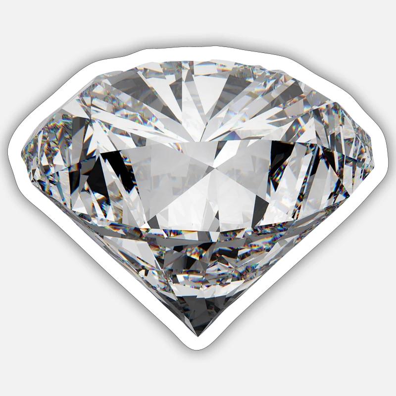 diamant - Sticker taille S (10 x 10 cm) - blanc mat
