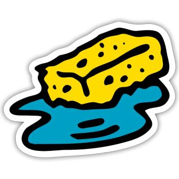cleaning cleaning cleaning woman broom wischmop69 - Sticker size S (10 x 10 cm) - white matte - Front