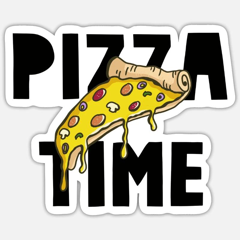 Pizza Time - Sticker taille S (10 x 10 cm) - blanc mat