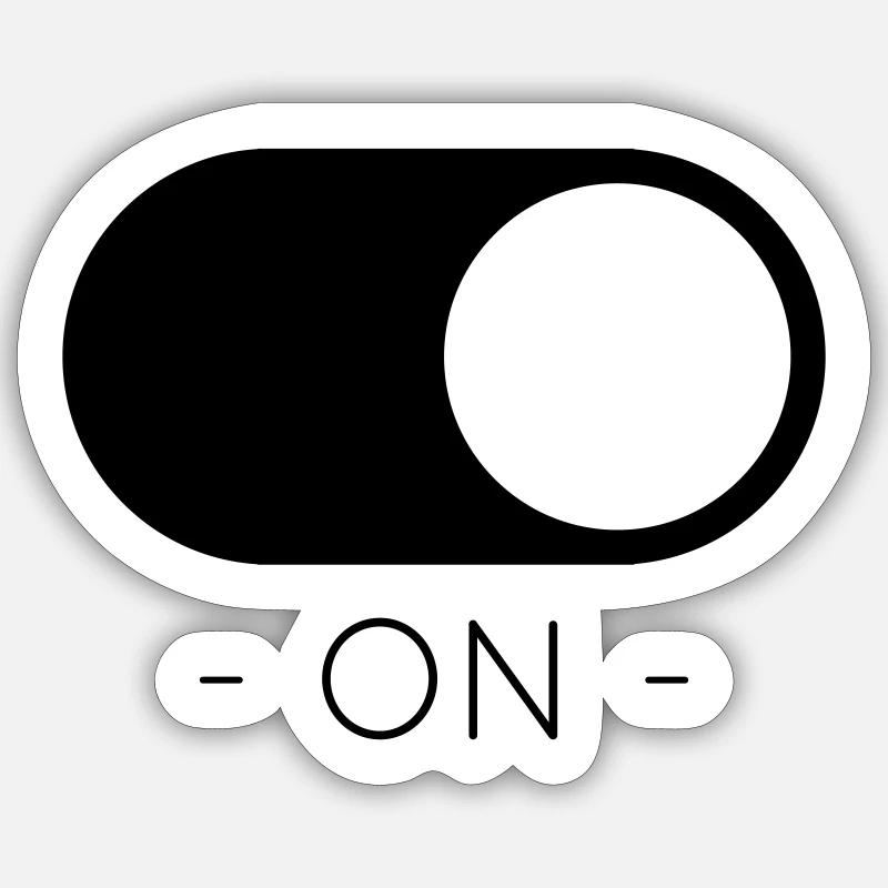 ON - Sticker size S (10 x 10 cm) - white matte