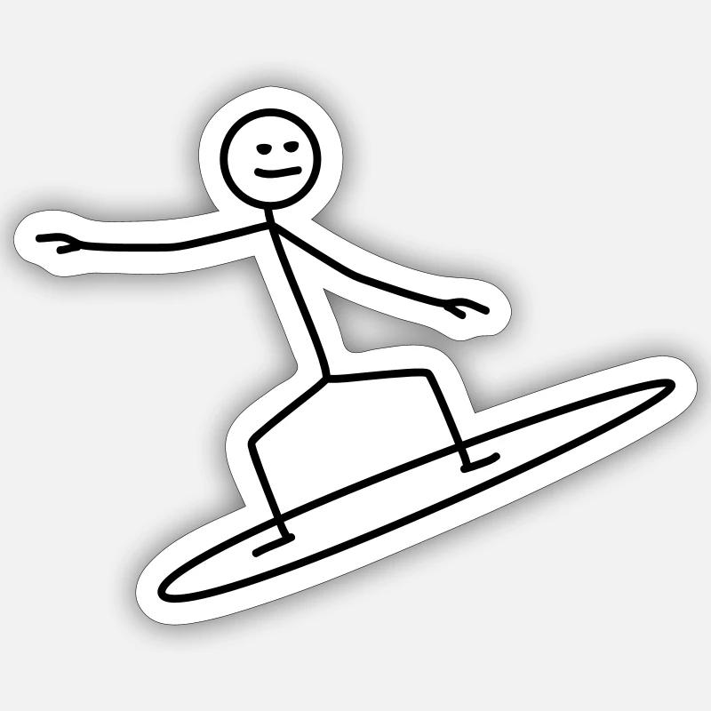 surfer - Sticker size S (10 x 10 cm) - white matte