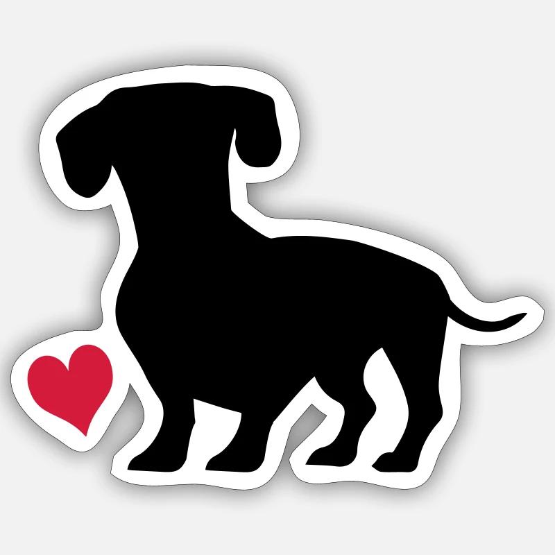Dackel - Sticker Größe S (10 x 10 cm) - Mattweiß