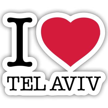 I LOVE TEL AVIV - Sticker size S (10 x 10 cm) - white matte - Front