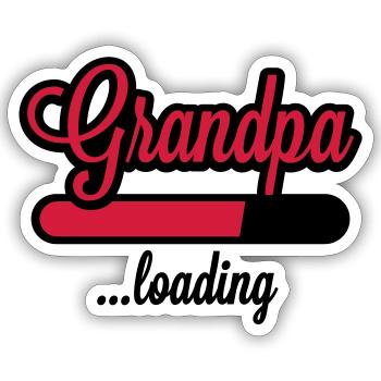 Grandpa loading - Sticker taille S (10 x 10 cm) - blanc mat - Devant